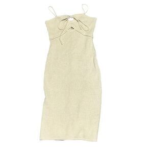 NWT women’s House of Harlow 1960 yea tan Crochet Knit Dress Maxi Boho Sz medium